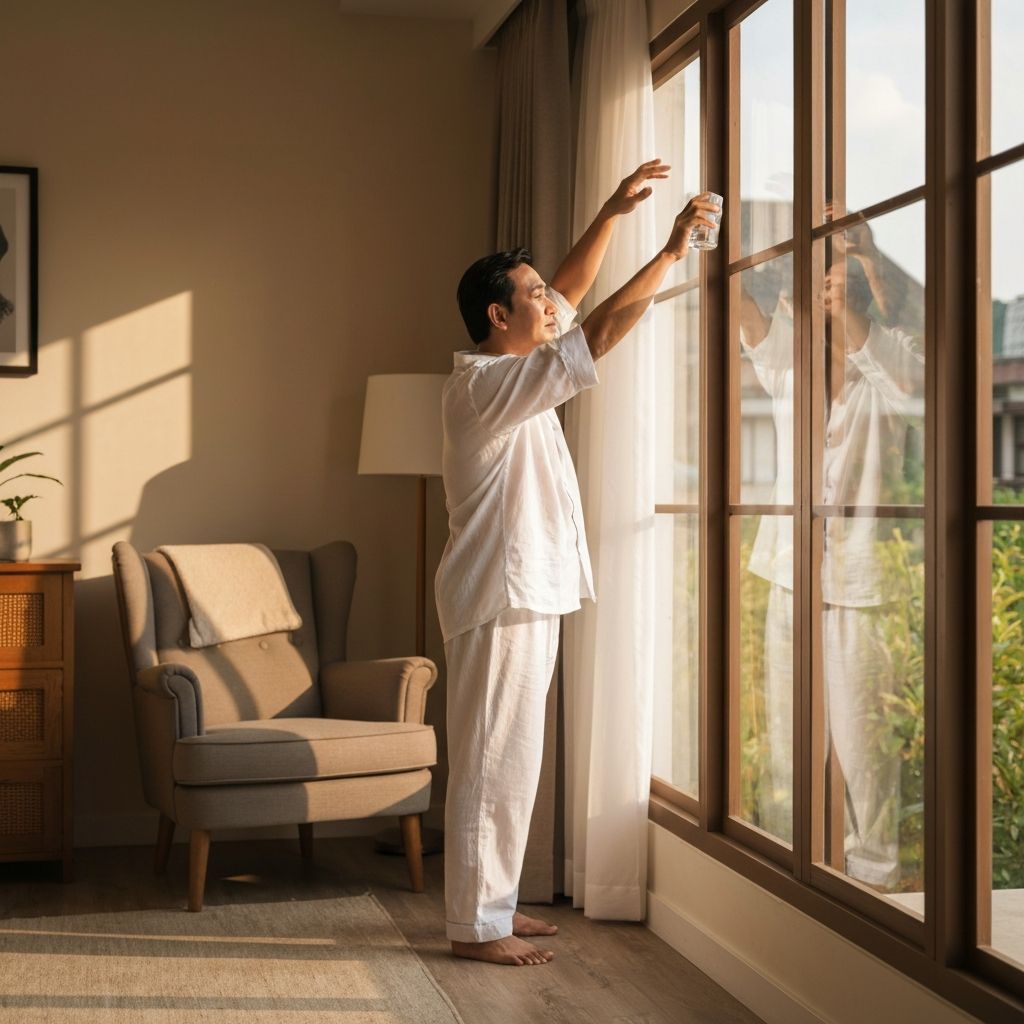 Pria dewasa menjalani aktivitas sehari-hari